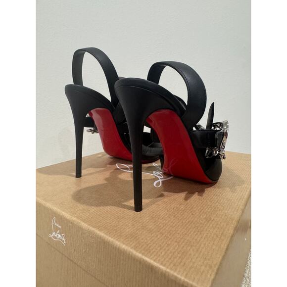 CHRISTIAN LOUBOUTIN 37 Giddylina 100 buckle-embellished leather pumps$1,495 - Picture 7 of 9